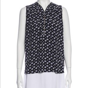 Sandro Silk printed sleeveless Blouse size XS